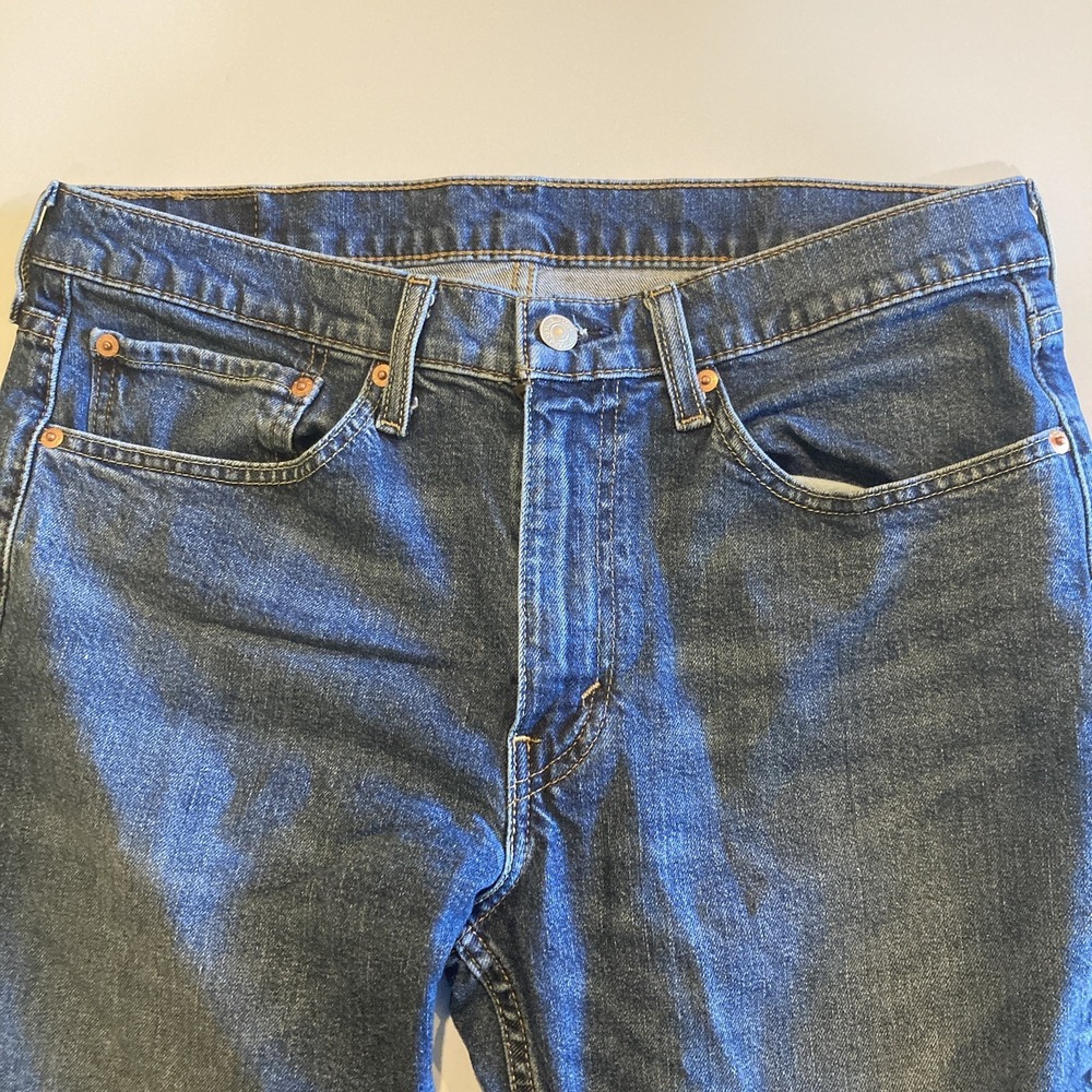 LEVI Jeans 514 Men 34x32 (Fits 34x30.5) Stretch Straight Fit Blue Western Cowboy - Picture 4 of 15